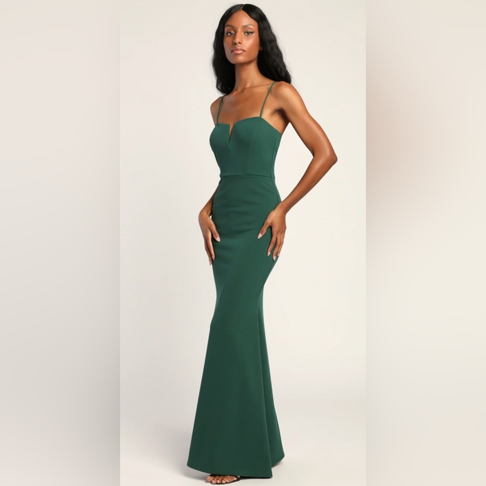 Lulus Forest Green Mermaid Maxi Dress